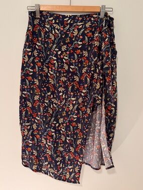 Zara Floral Wrap Midi Skirt with shorts